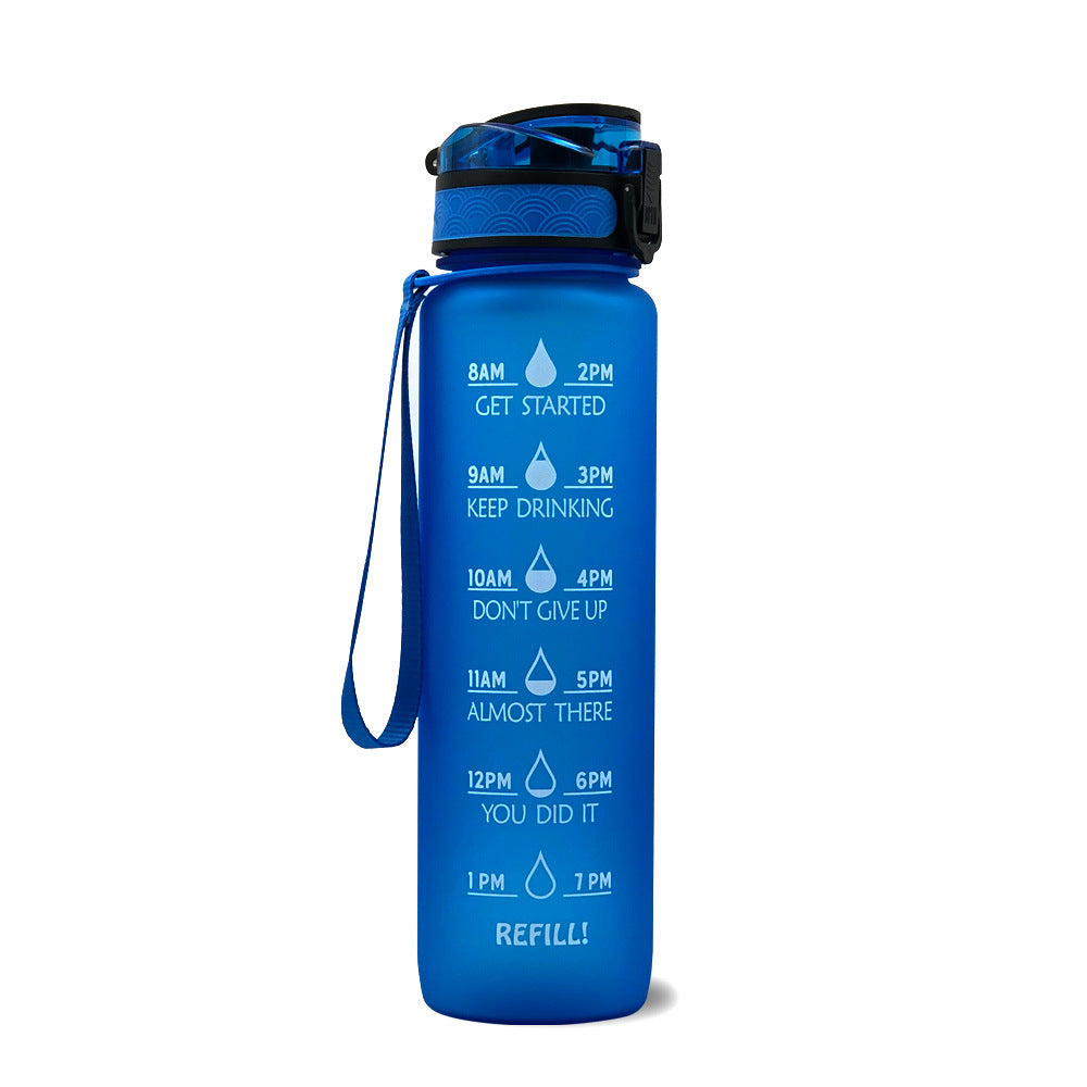 1L Tritan Water Bottle With Time Marker For Sports Fitness Bottles