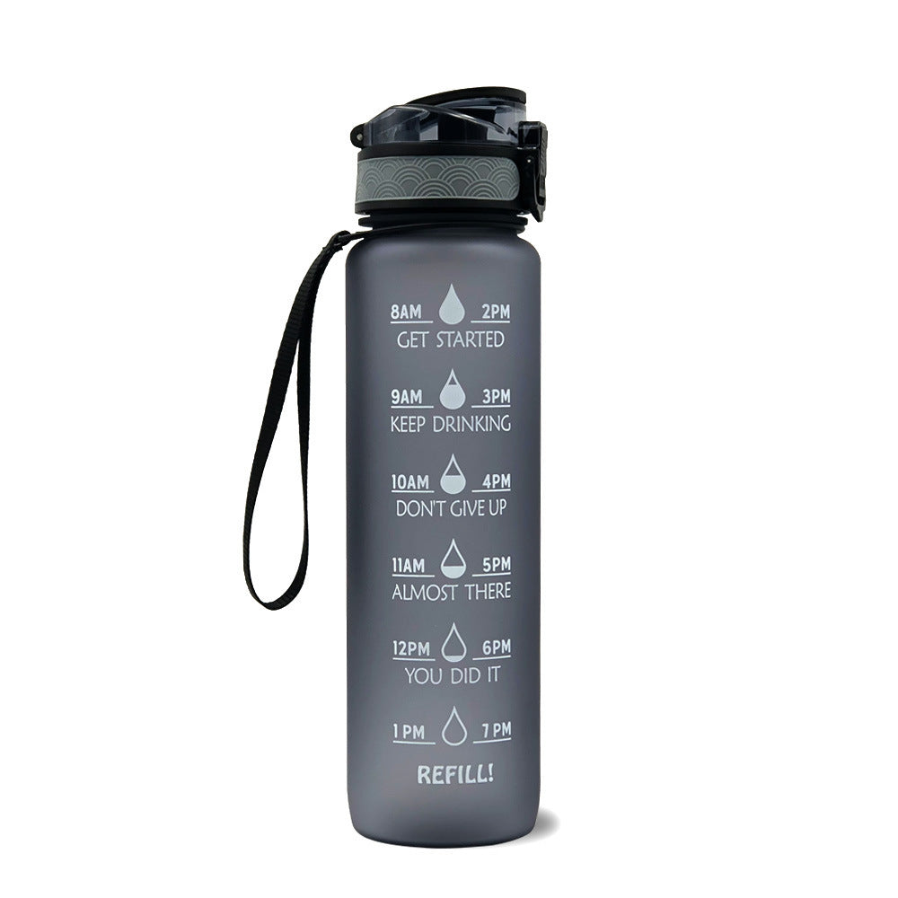 1L Tritan Water Bottle With Time Marker For Sports Fitness Bottles