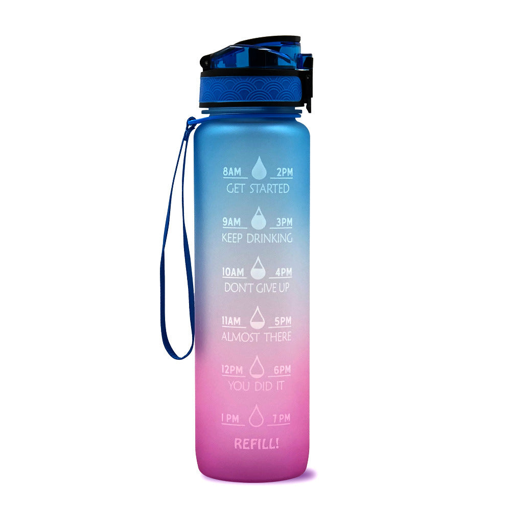 1L Tritan Water Bottle With Time Marker For Sports Fitness Bottles