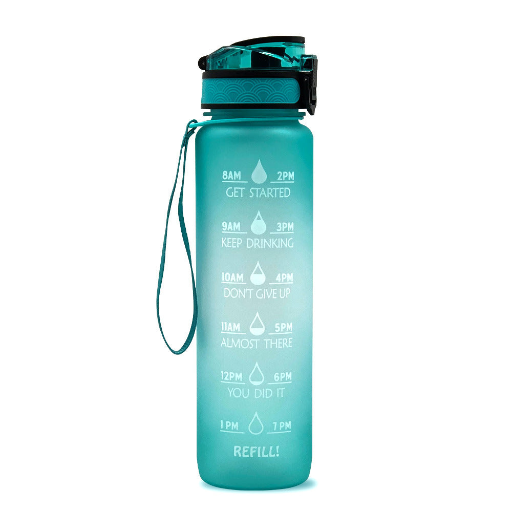 1L Tritan Water Bottle With Time Marker For Sports Fitness Bottles