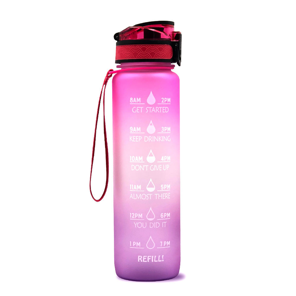 1L Tritan Water Bottle With Time Marker For Sports Fitness Bottles