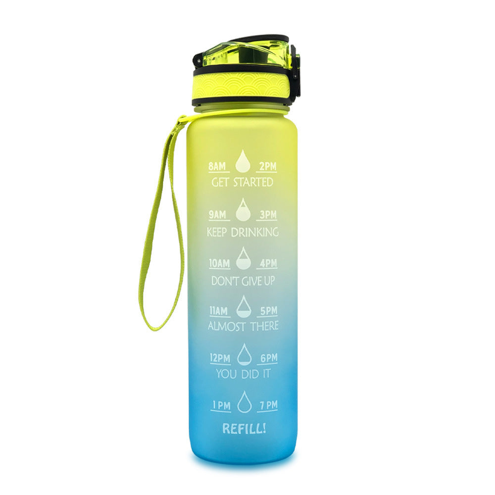 1L Tritan Water Bottle With Time Marker For Sports Fitness Bottles