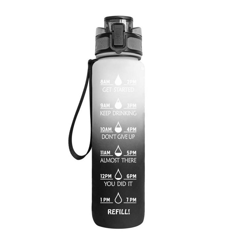 1L Tritan Water Bottle With Time Marker For Sports Fitness Bottles