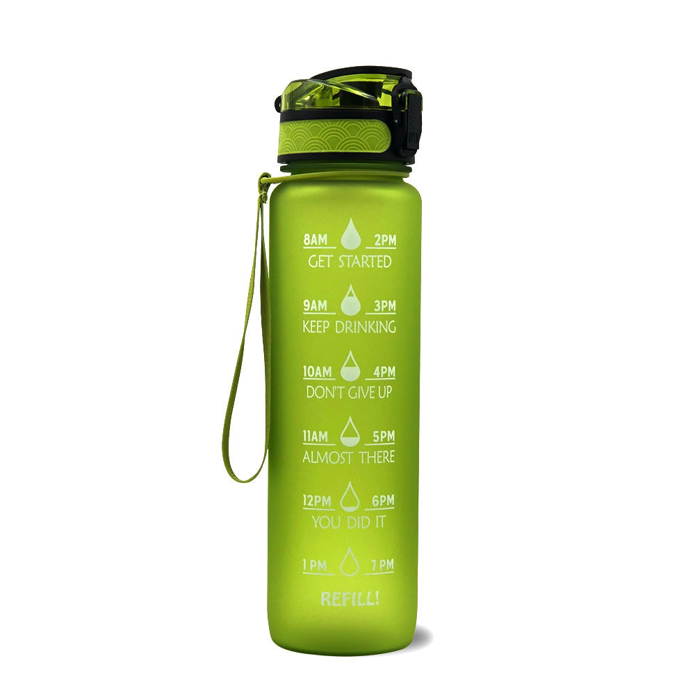 1L Tritan Water Bottle With Time Marker For Sports Fitness Bottles