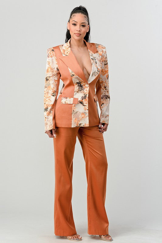 ATHINA TRANSITION PRINT BLAZER AND PANT SUIT