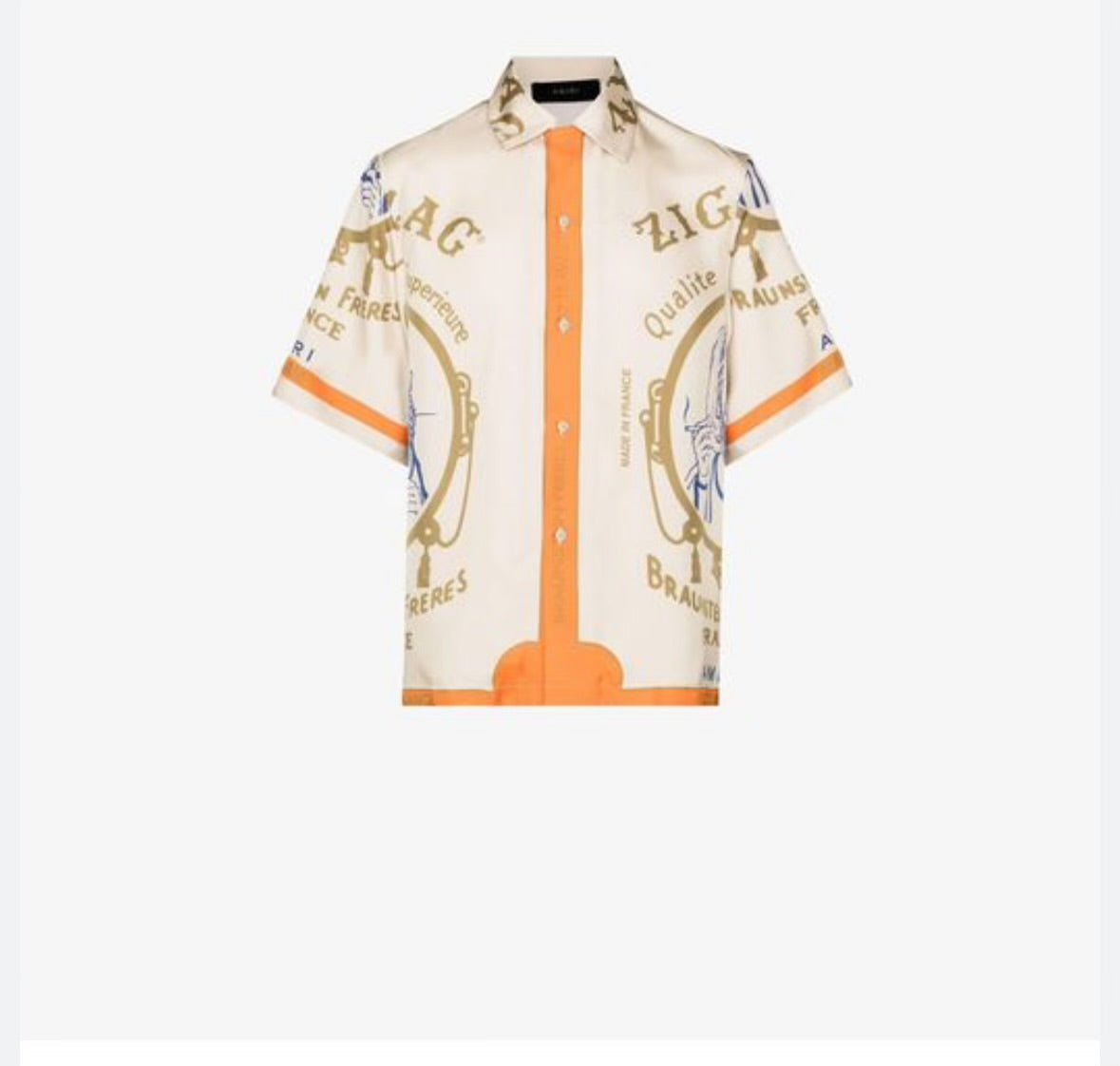 Amiri men's beige silk shirt