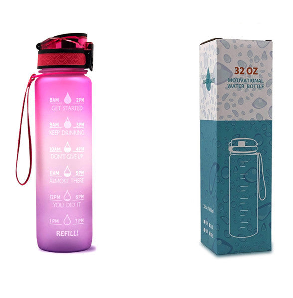 1L Tritan Water Bottle With Time Marker For Sports Fitness Bottles