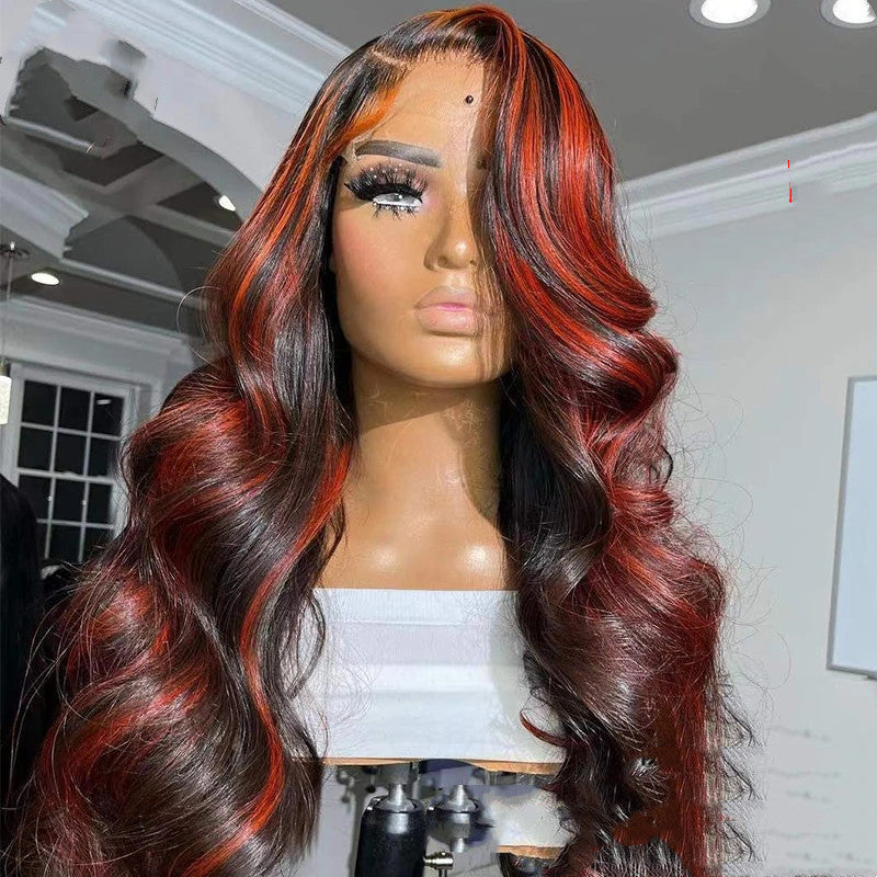 Lace Frontal Burgundy Highlight 13X4 Wigs