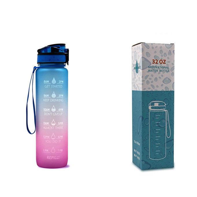 1L Tritan Water Bottle With Time Marker For Sports Fitness Bottles