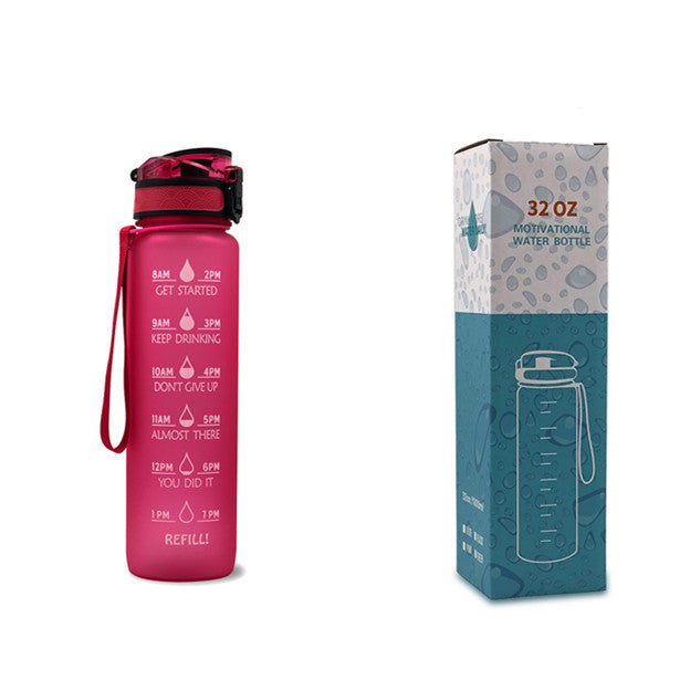 1L Tritan Water Bottle With Time Marker For Sports Fitness Bottles