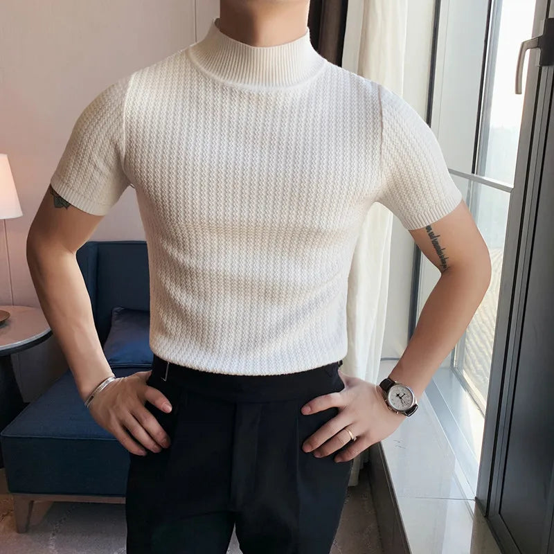 Korean Luxury Slim Fit Casual Pull Homme Pullovers