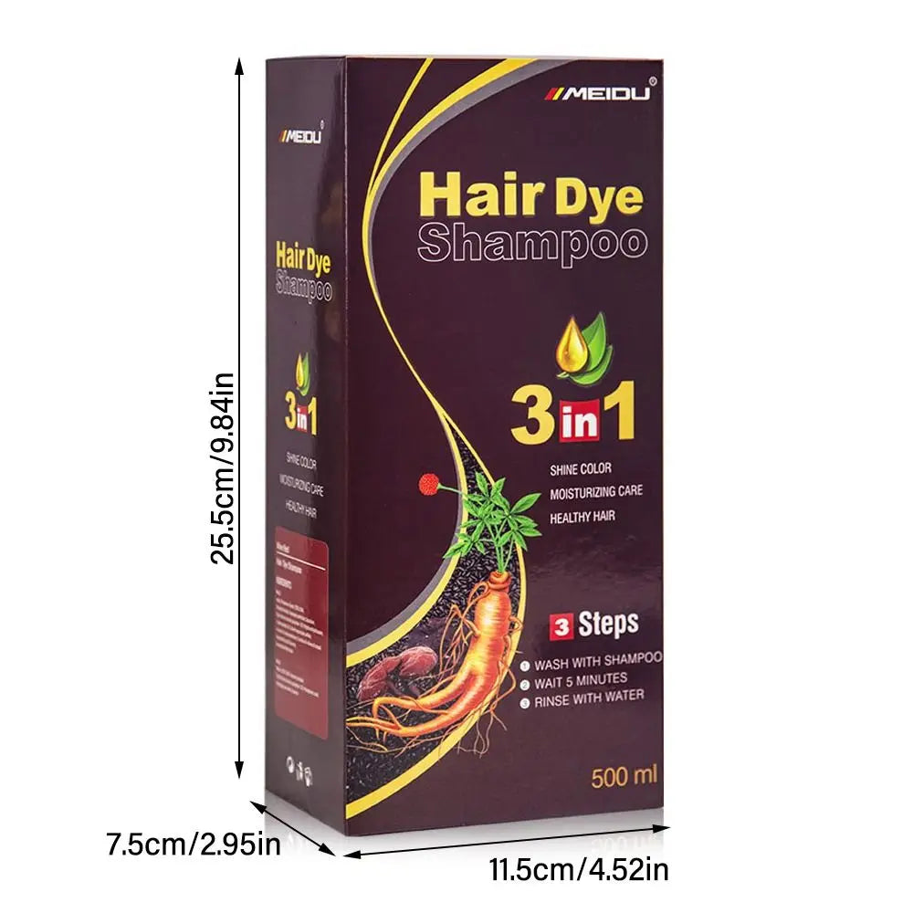 3 In 1 Instant unisex Hair Dye Herbal Shampoo