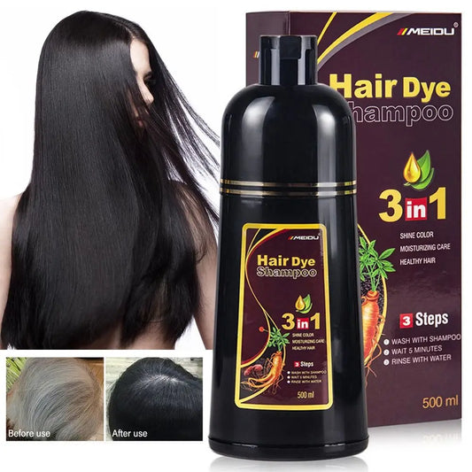 3 In 1 Instant unisex Hair Dye Herbal Shampoo