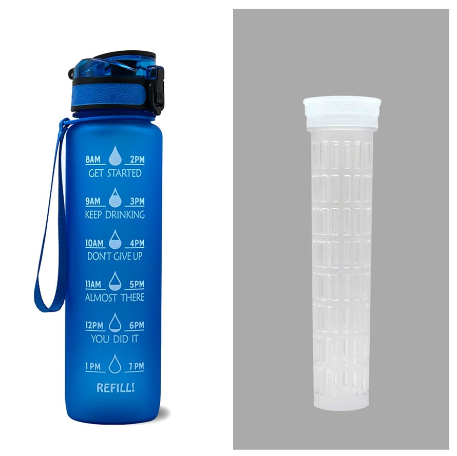 1L Tritan Water Bottle With Time Marker For Sports Fitness Bottles