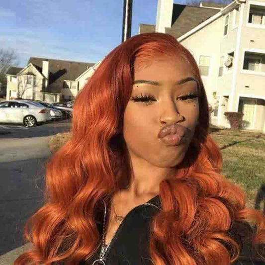 13x4 Body wave Lace Frontal Dark Orange