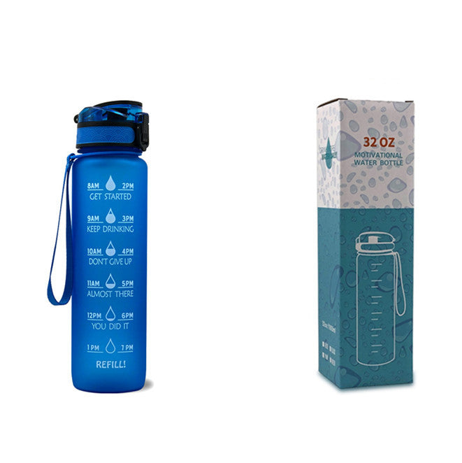 1L Tritan Water Bottle With Time Marker For Sports Fitness Bottles