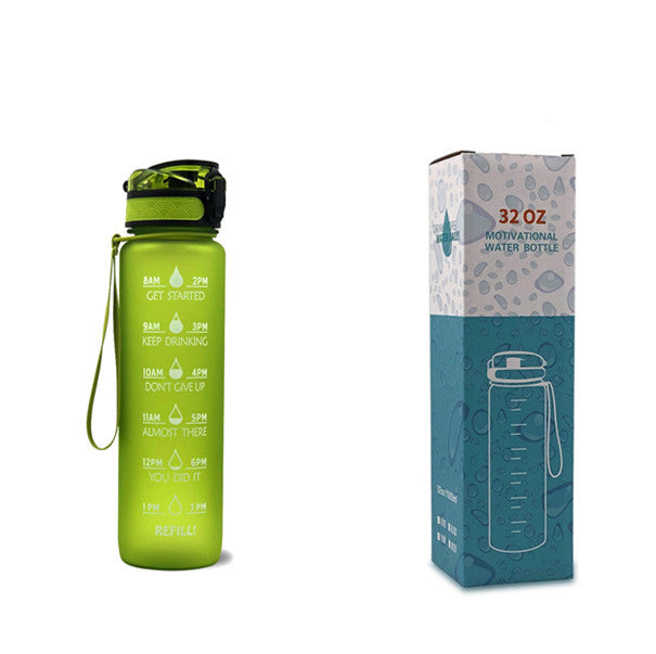 1L Tritan Water Bottle With Time Marker For Sports Fitness Bottles