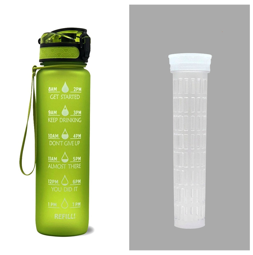 1L Tritan Water Bottle With Time Marker For Sports Fitness Bottles